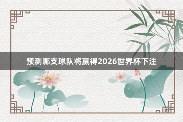 预测哪支球队将赢得2026世界杯下注