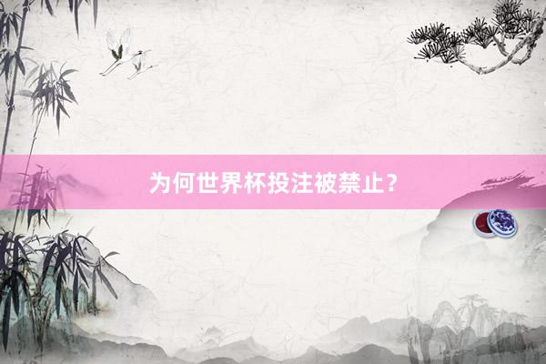 为何世界杯投注被禁止？