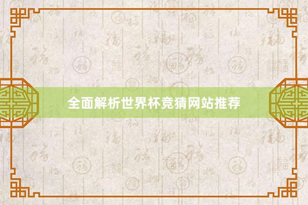 全面解析世界杯竞猜网站推荐
